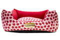 Cama Quadrada para Cachorro ou Gato Luppet Vermelho Joaninha